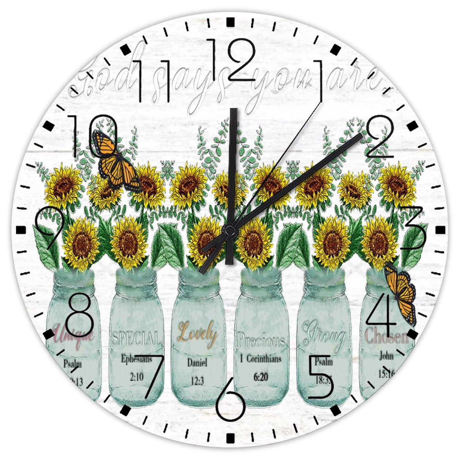Horloge murale silencieuse pour une ambiance vintage et fleurie au jardin