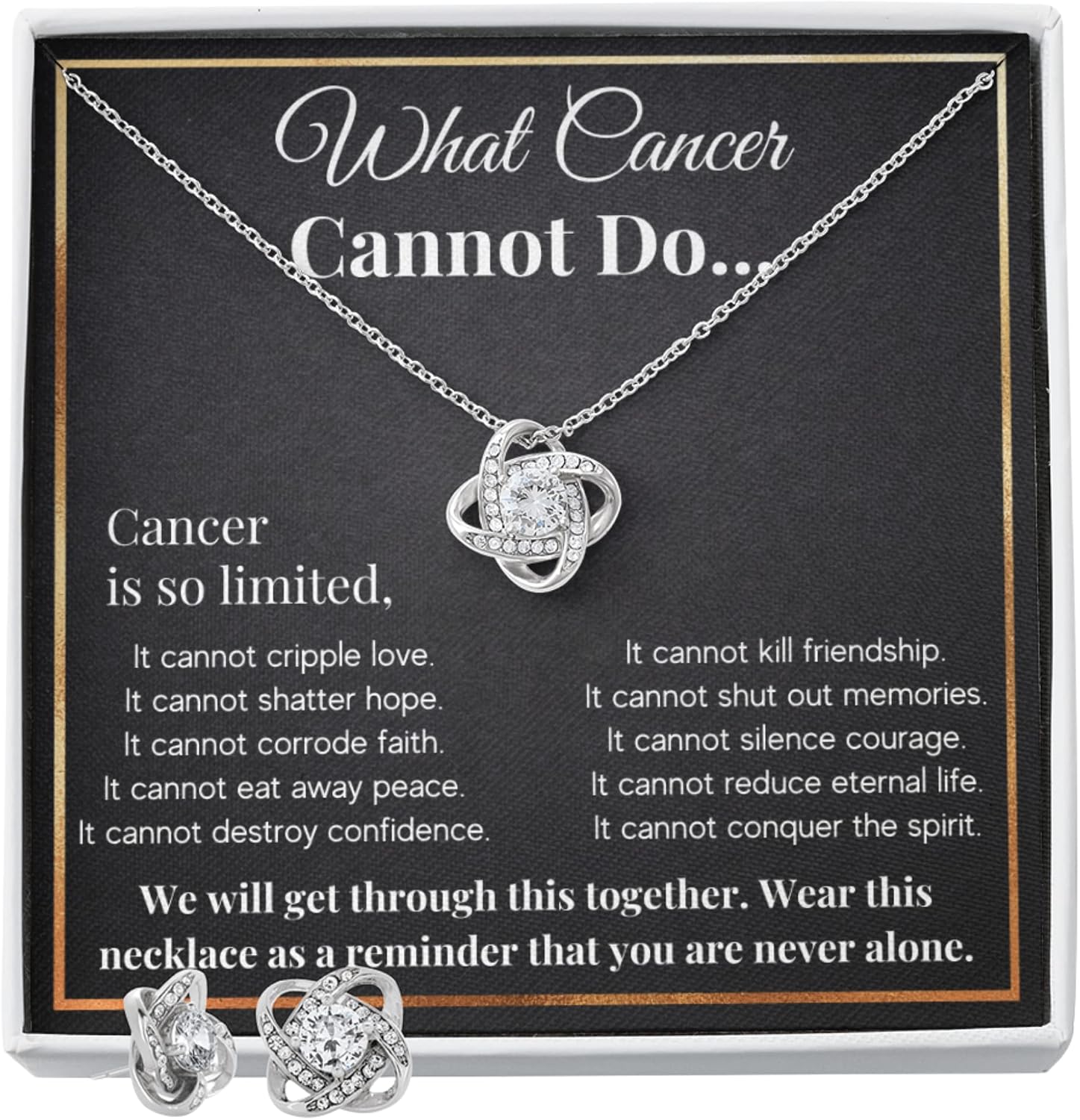 FG Family Gift Mall Cancer Gifts For Women, Comfort Items For Chemo Patients, Breast Cancer Survivor Gifts For Female, Cancer Awareness Pendant Necklace with Message Card and Gift Box