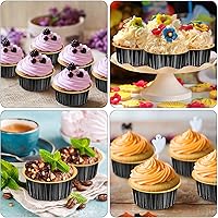 Vista 18 de 150 Pcs Aluminum Foil Baking Cup Disposable Ramekins with Lids 5oz Mini Cupcake Liners Flan Mold Mini Cake Pans with Lids Disposable Cake Tins for