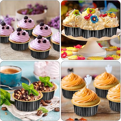 Miniatura 18 de 150 Pcs Aluminum Foil Baking Cup Disposable Ramekins with Lids 5oz Mini Cupcake Liners Flan Mold Mini Cake Pans with Lids Disposable Cake Tins for