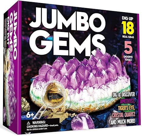 Amazon Xxtoys 宝石発掘キット おもちゃ 宝石 水晶発見 宝石 発掘 キット クリスタル 採掘 鉱石標本 おもちゃ アメジスト 18個セット 子供 地質学 プレゼント ギフト 岩石 鉱物 おもちゃ