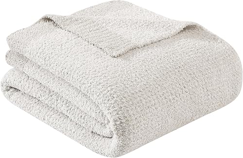 Miniatura 9 de Manta de punto para sofá, cama, sofá, manta suave y cálida de 350 GSM, acogedora manta de felpilla de otoño, ligera y transpirable (color gris topo,