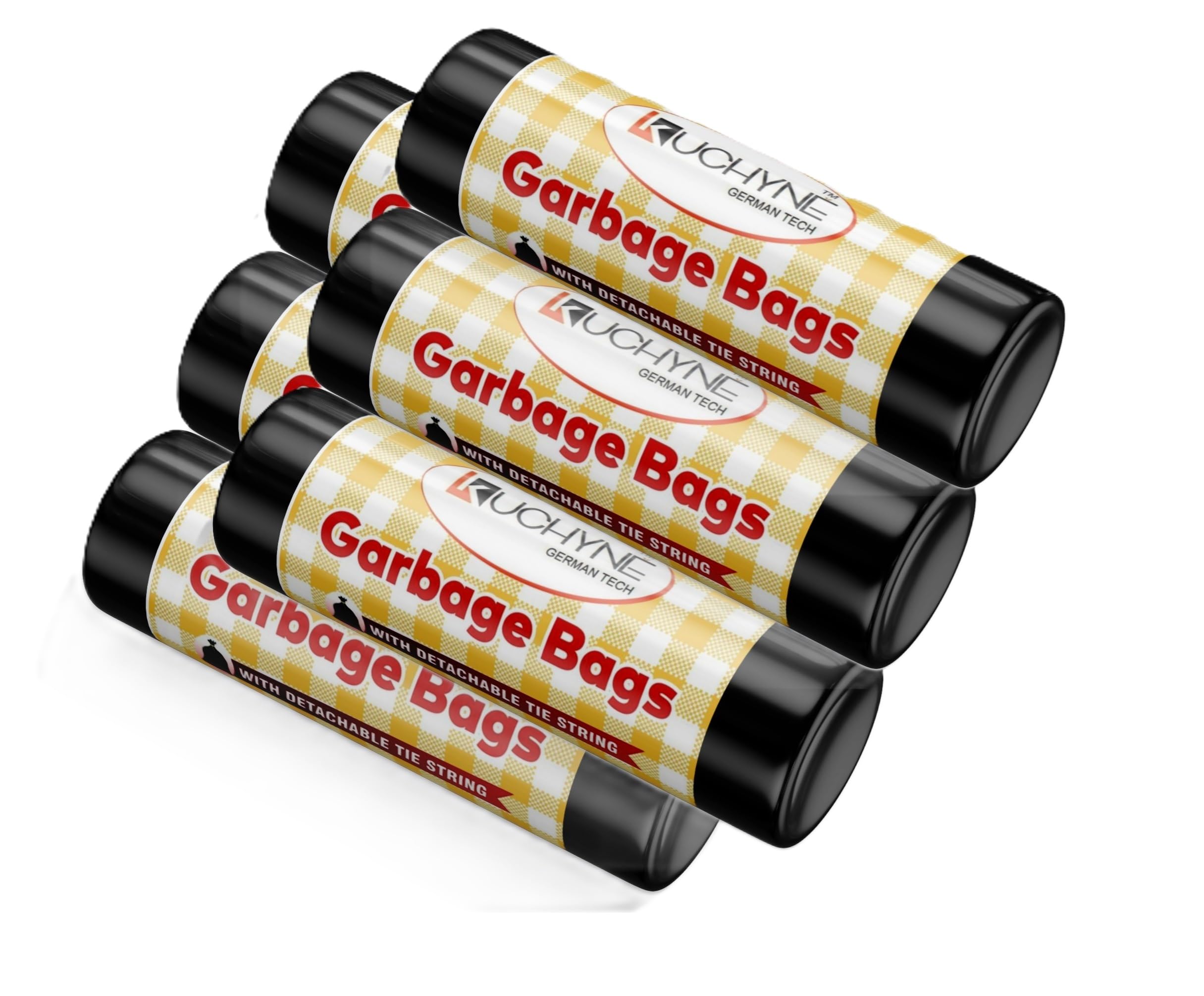Garbage Bags, Small - (17 x 19 Inches) - 30 Bags/Roll, 180 Count (Pack of 6, Black), Plastic-image-25