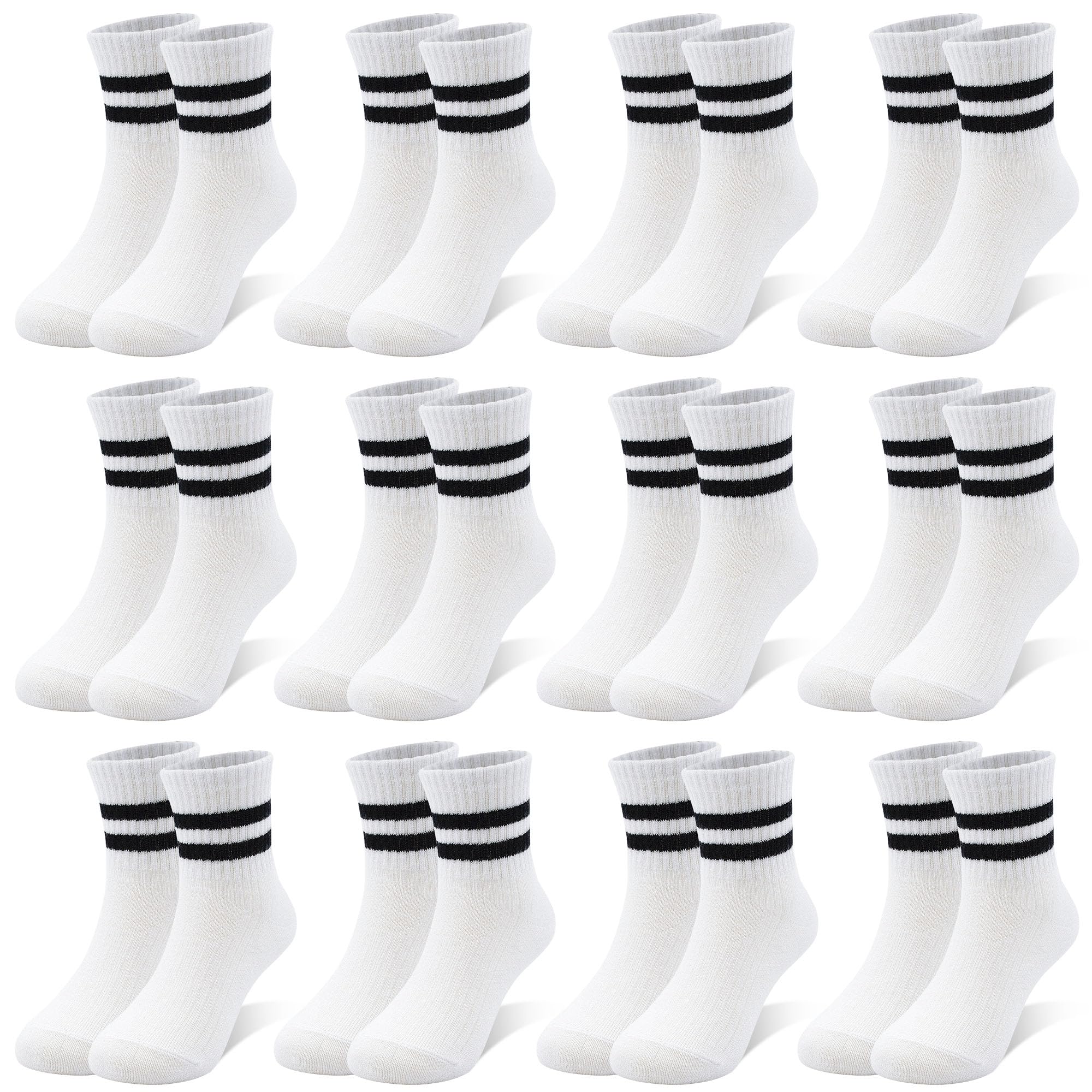 12 Pairs Kids Socks Toddler Cotton Athletic Socks for Boys 1-12 Years