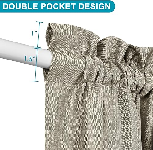 Miniatura 218 de Hiasan Cortinas para ventana de puerta delantera, bolsillo para barra, cortina de privacidad semitransparente para puerta francesa, 1 panel