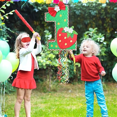 Miniatura 357 de WERNNSAI - Piñata de sirena plegable, piñata de cumpleaños con flecos que incluye cuerda para jalar, venda y bate. Decoraciones