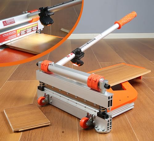 CUTTEREX Vinyl Floor Cutter, 13” Vinyl Plank Cutter with Wheels – Easy Angle & Length Cutting, Flooring Tools - Cuts Vinyl Floor, Engineered Wood, LVP, LVT, VCT, SPC, WPC, HSS Blade/LED Light