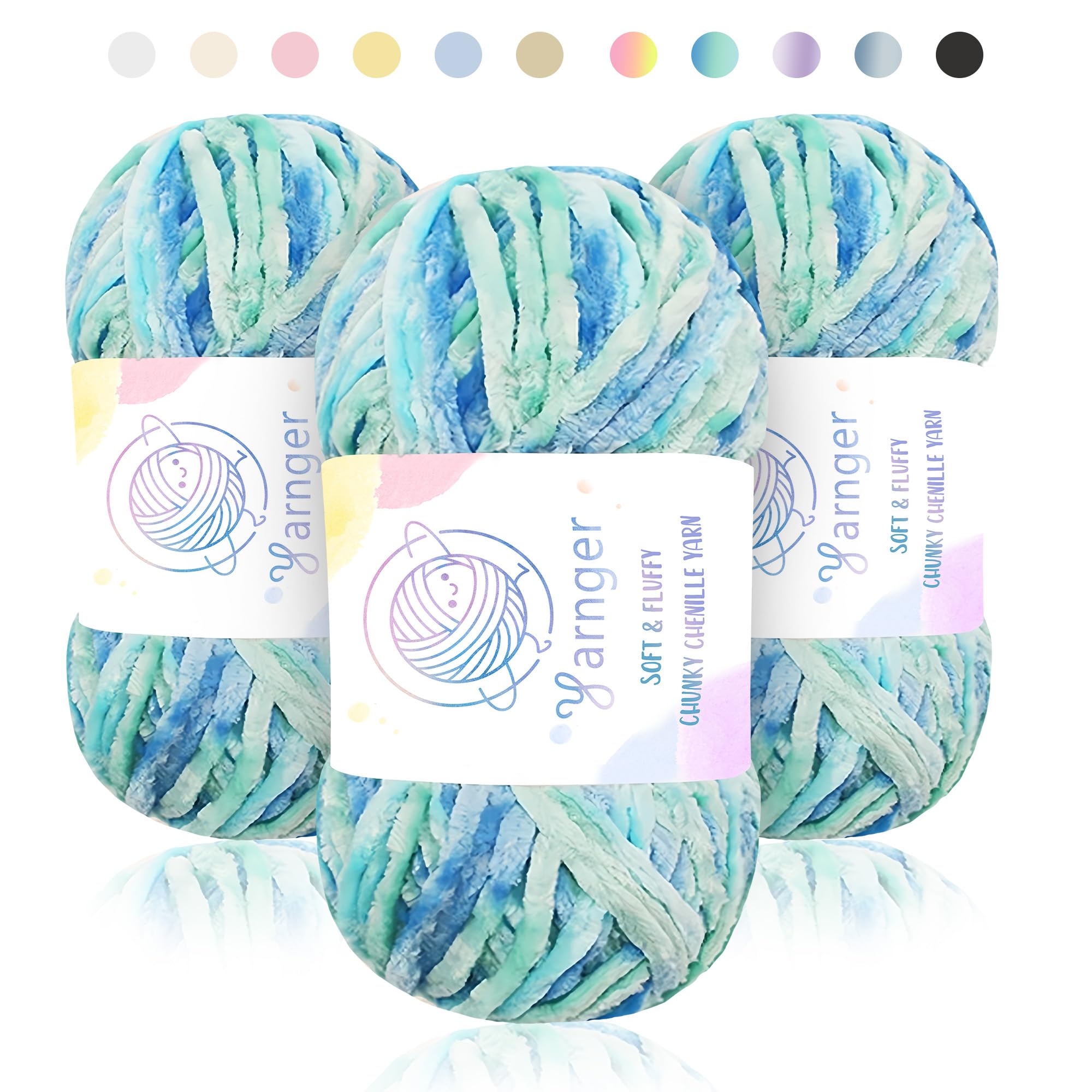 Yarnger Chenille Yarn 300g Plush Chunky Velvet Yarn for Knitting & Crochet