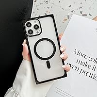 Vista 3 de Jmltech Funda magnética transparente para iPhone 13 Pro Max, a prueba de golpes, delgada, protectora para iPhone 13 Pro Max, color negro