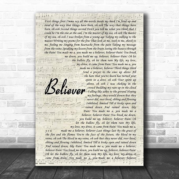 Cita De Letra Con Texto En Ingles Believer Large A3 16 5 X11 7 Amazon Es Hogar Y Cocina Cita De Letra Con Texto En Ingles Believer Large A3 16 5 X11 7 Amazon Es Hogar Y Cocina