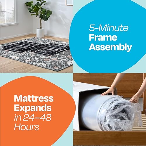 Miniatura 59 de Linenspa - Colchón híbrido de 8 pulgadas de espuma viscoelástica y resortes internos, de sensación de media a firme, tamaño matrimonial, color blanco