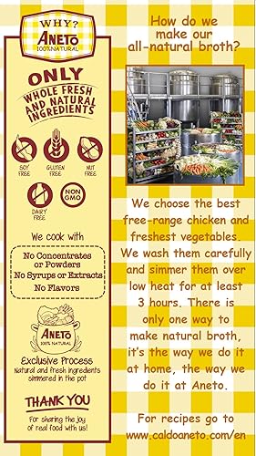 Miniatura 6 de Aneto Caldo de pollo 100% natural, 33.83 onzas (paquete de 1)