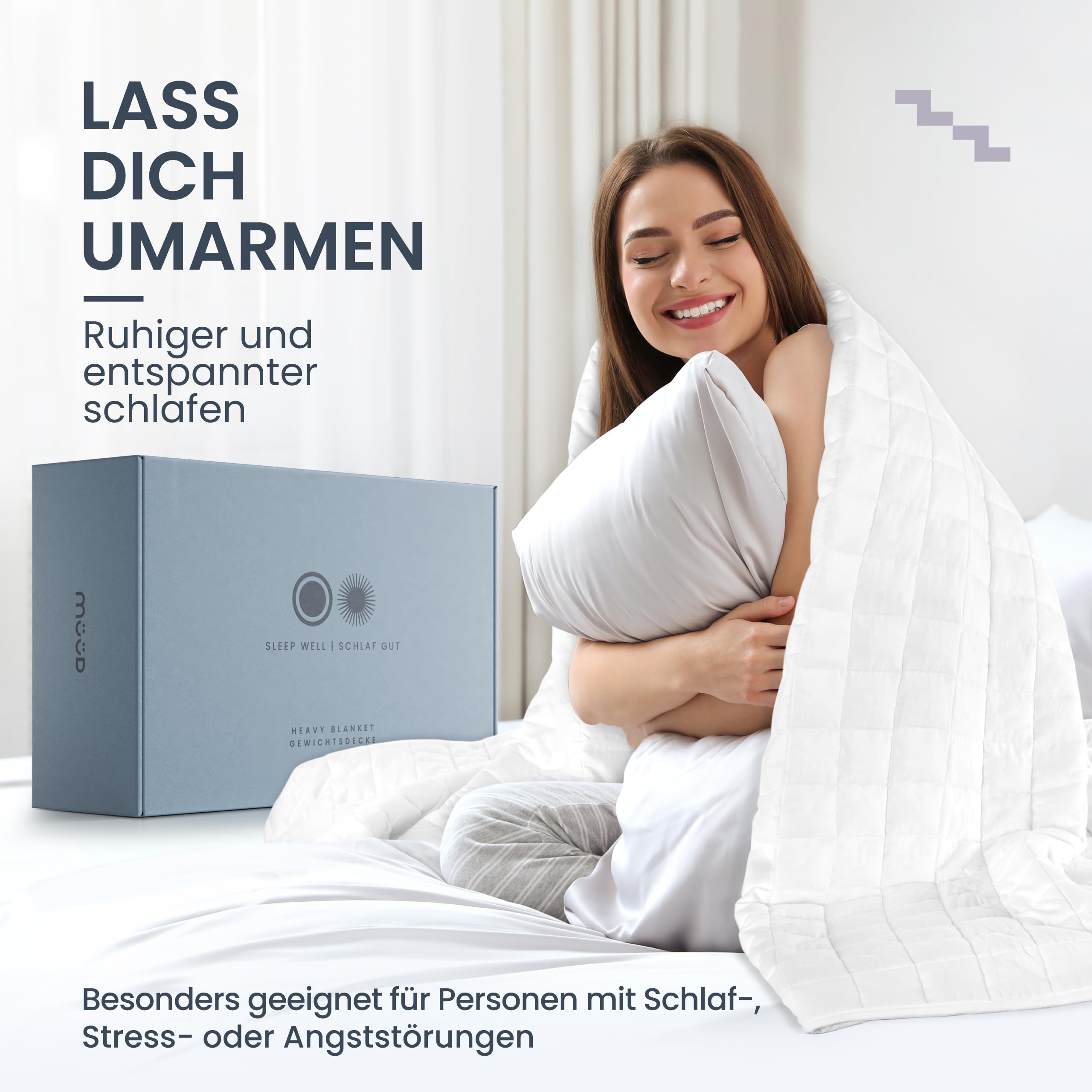 Gewichtsdecke 135x200 cm 7kg Therapiedecke 100% Baumwolle Weighted Blanket