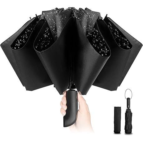 Automatic Reverse Folding Umbrella with Windproof and Teflon Coating in 48inch Span