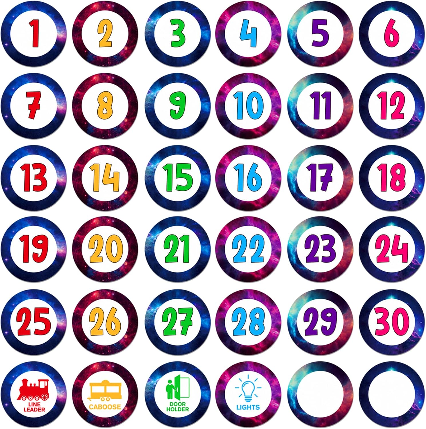FLYAB 36PCS Number Spot Markers Stickers Number Spot Stickers Decals for Classroom