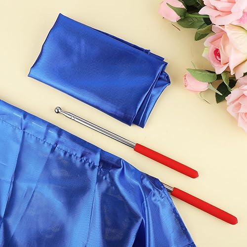 Miniatura 3 de 2 banderas de alabanza y danza, banderas de adoración semicírculo de 55 x 36 pulgadas con 2 banderas telescópicas de alabanza para niños,