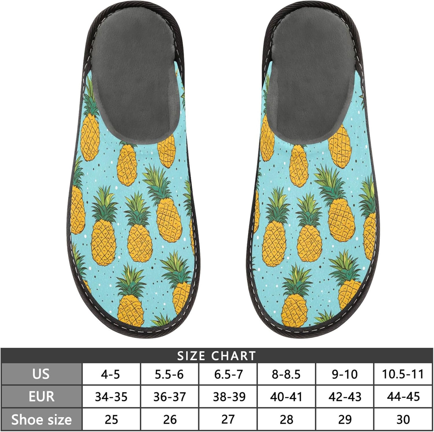 Funny Pineapple Fruit House Slippers – Cozy Fuzzy Slippers for Guests, Washable & Disposable, Perfect for Shoeless Home, Spa & Hotel Use A112161