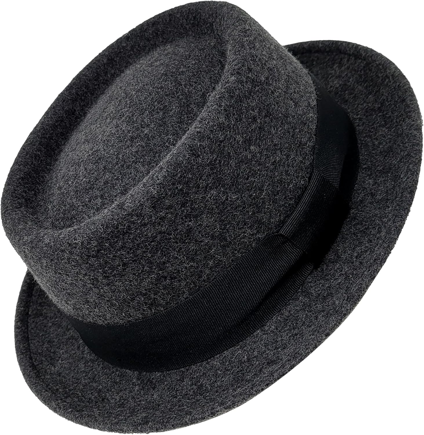 SHAHIN Pork Pie Hat for Men and Women, 100% Crushable Wool Felt Fedora, Boater Style with Flat Top