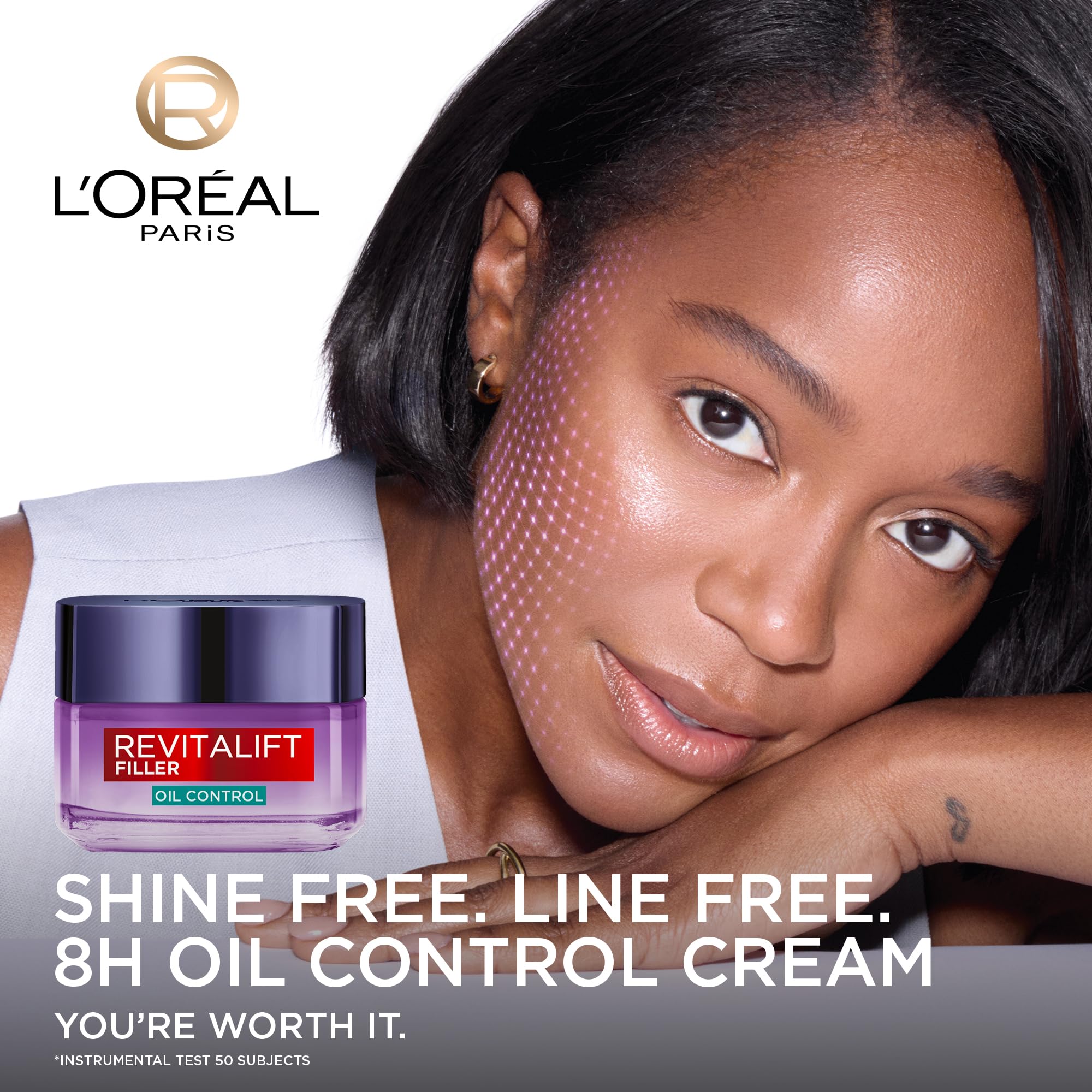 L'Oréal Paris Revitalift Filler 8H Oil Control Hyaluronic Gel Cream, Reduces Oiliness & Mattifies Skin, Gel-texture cream - Image 4