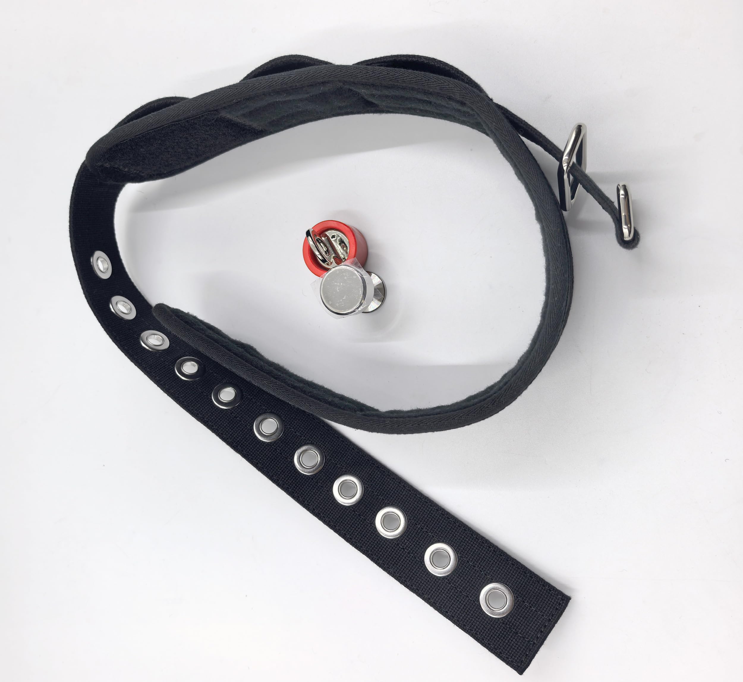 Collier BDSM verrouillable avec fermeture magnétique – coton doux avec anneau en O pour laisse – Collier esclave unisex pour Fetish & Jeux de rôle cliniques