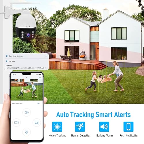 Miniatura 4 de Cámara de seguridad de 8 MP, PTZ 200X Zoom híbrido POE cámara al aire libre con detección humanamovimiento, cámara IP de seguimiento automático de