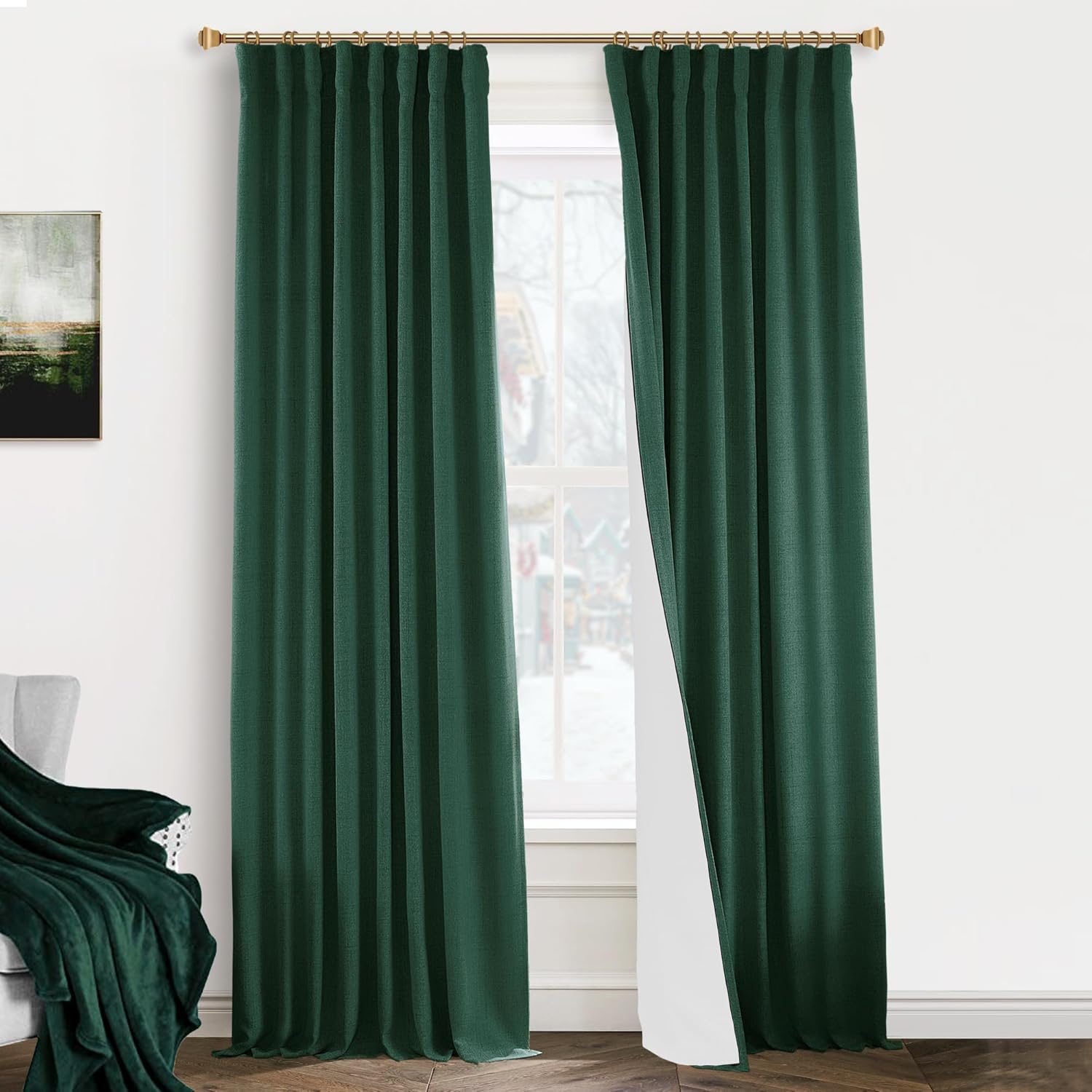 Amazon.com: PANELSBURG Emerald Green Blackout Curtains for Living Room ...
