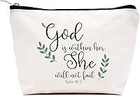 Vista 77 de LIBIHUA Bolsa de maquillaje para mujer, bolsa de cosméticos regalos para ella, bolsa de viaje femenina, Beige natural, 283-a mi increíble tía futura