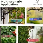 Kingsyard Hanging Bird Feeder for Outdoor - Rugged Reclcled Plastic Wild Bird Feeding Station with Metal Mesh Tray and Stainless Hanging Pole, Steady and Durable, Green