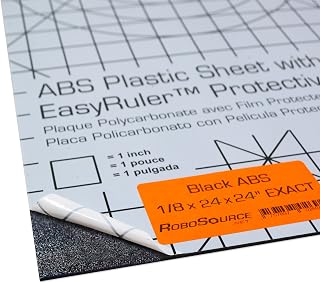 ABS Black Plastic Sheet 24" X 24" X 0.118" (1/8") 2x2 ft, Black Haircell, for Automotive, Hobby, DIY, Industrial. Easy to Cut, Bend, Mold.
