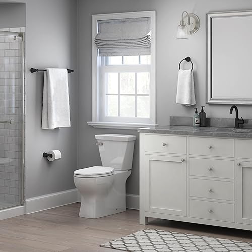 Miniatura 4 de Franklin Brass Kinla - Anillo para toalla de mano (1 unidad), color negro mate, soporte para montaje en pared, colgador redondo para cocina,