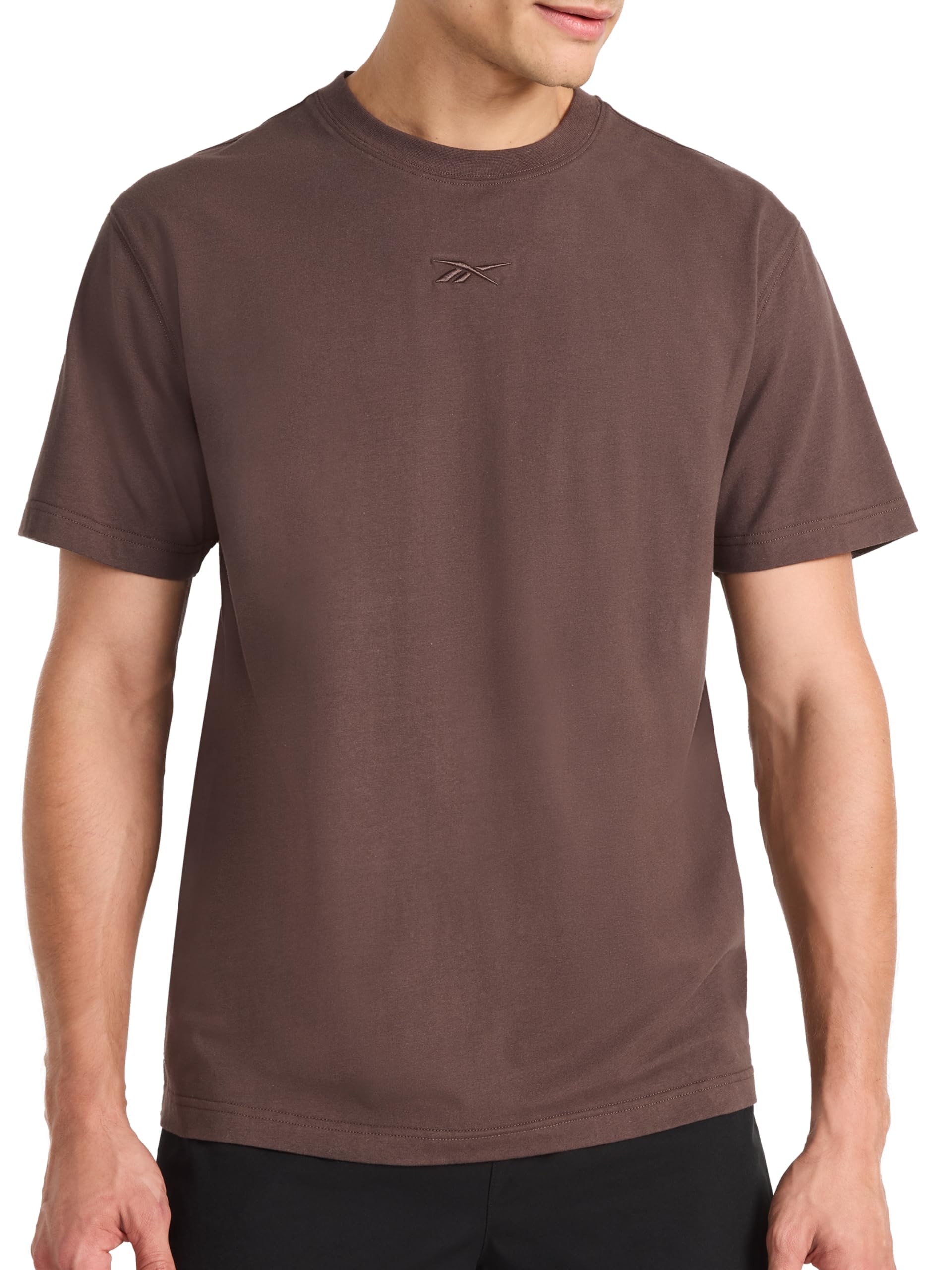 Reebok Men's Short Sleeve Crewneck Embroidered T-Shirt, Standard Fit