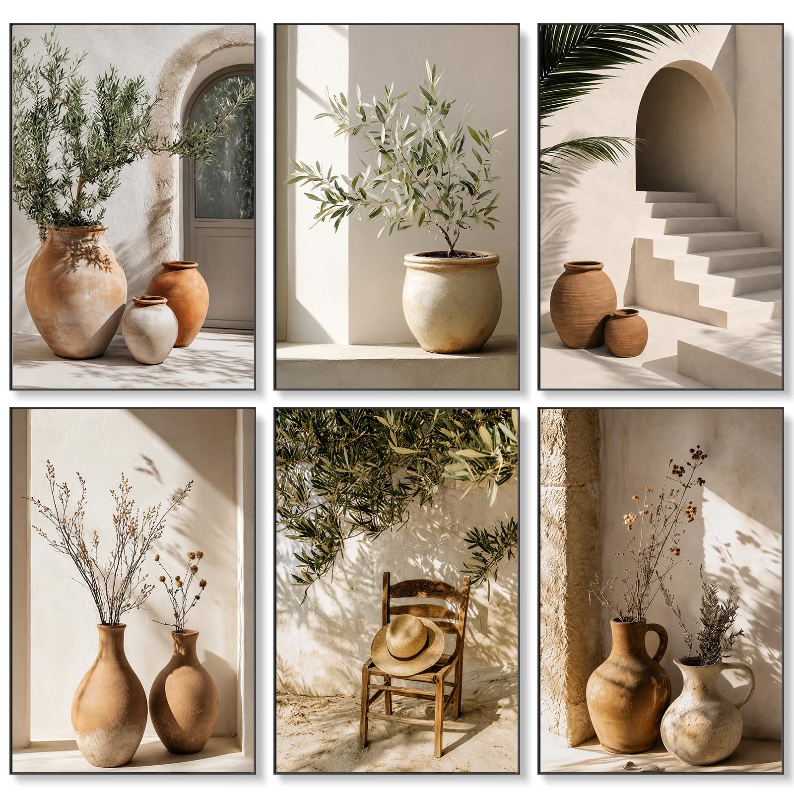 OkarinaArt 6 Pack Paint by Numbers for Adults, Olive Tree & Vase, 8x12 Inch — image 1