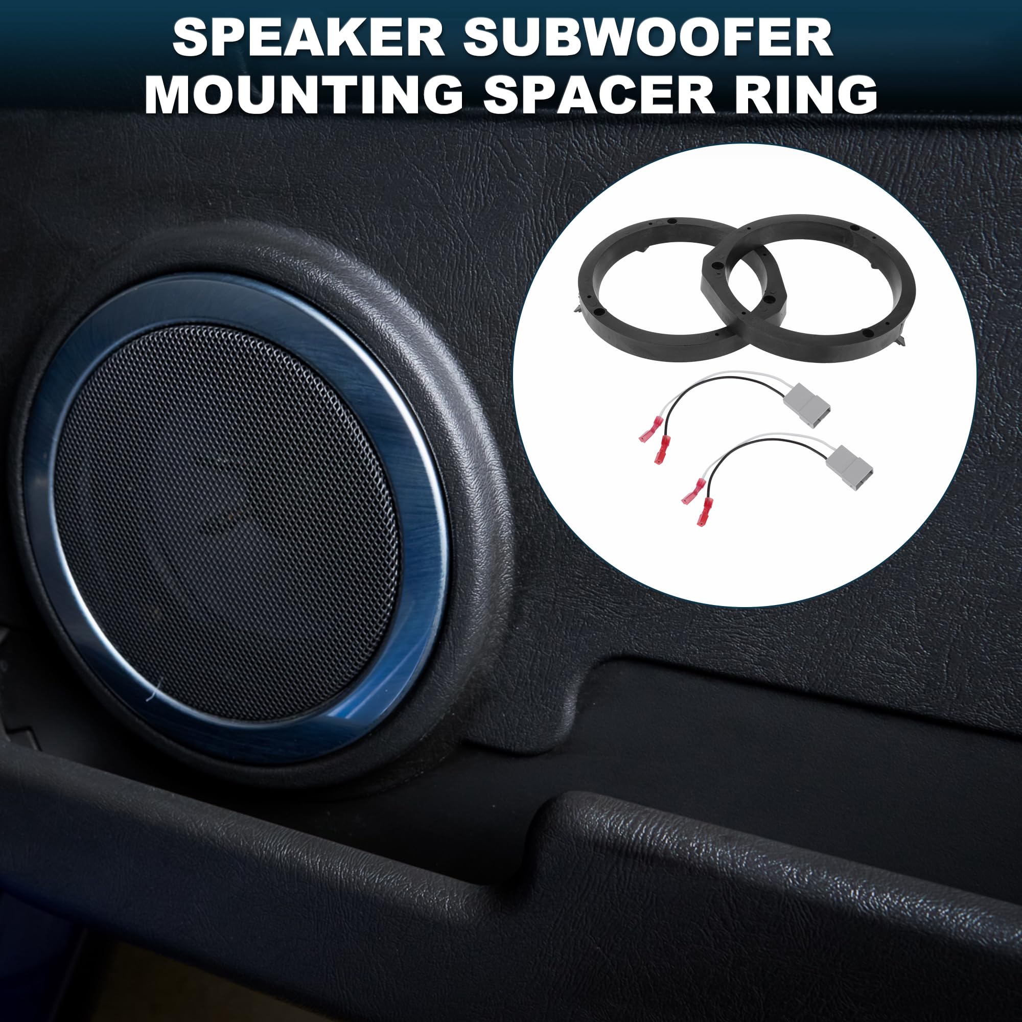 Anillo Espaciador De Altavoz Adaptador De Altavoz Tweeter Para Honda Accord 2008-2012 Impermeable Negro 2 pc