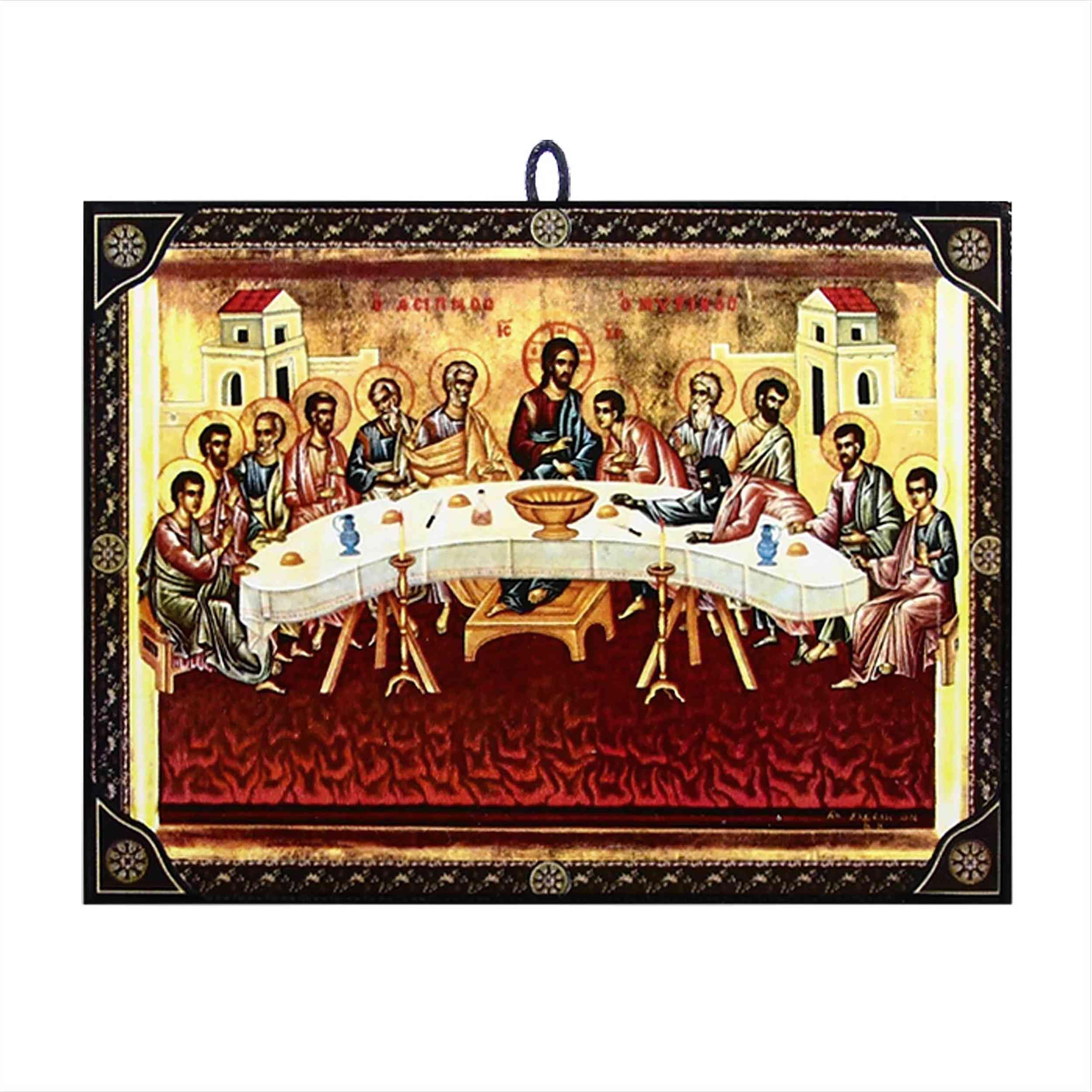 NKlaus Icon The Last Supper 9.7 x 13.5 x 1.2 cm Christian Icon Orthodox from Greece 60068