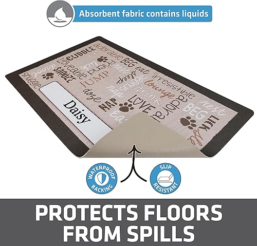 Miniatura 3 de Drymate Mantel individual personalizado para tazón de mascotas, tapete personalizado de alimentación de alimentos para perros y gatos, tela