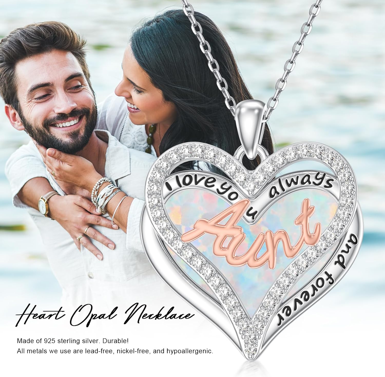 925 Sterling Silver Necklace Gifts for Women Crystal/Opal Jewelry Pendant Christmas Birthday Gift - Image 7