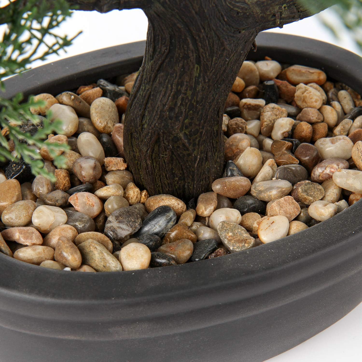 Artificial Bonsai Tree Juniper Faux Plants Indoor Small Fake Plants Decor with Black Plastic Pots for Home Table Office Desk Bathroom Shelf Bedroom Living Room Farmhouse Decorations - Image 2