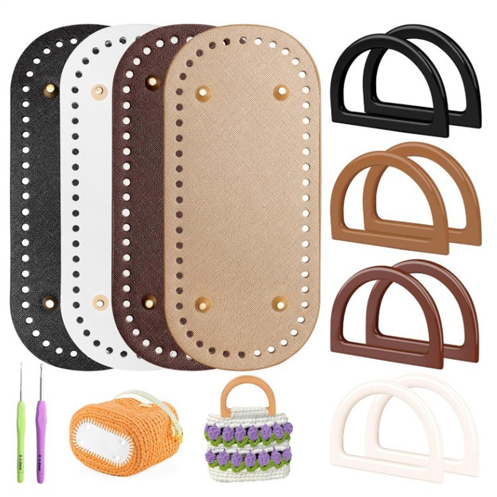 Base para bolsos de crochet de alta resistencia y kit de tejer con asas en D