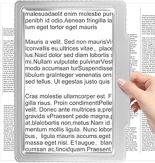 5X Large Page Magnifying Glass for Reading, Full-Page Viewing Area Magnifier Handheld Lightweight Magnifier for Reading Seniors and Low Vision Person Silver