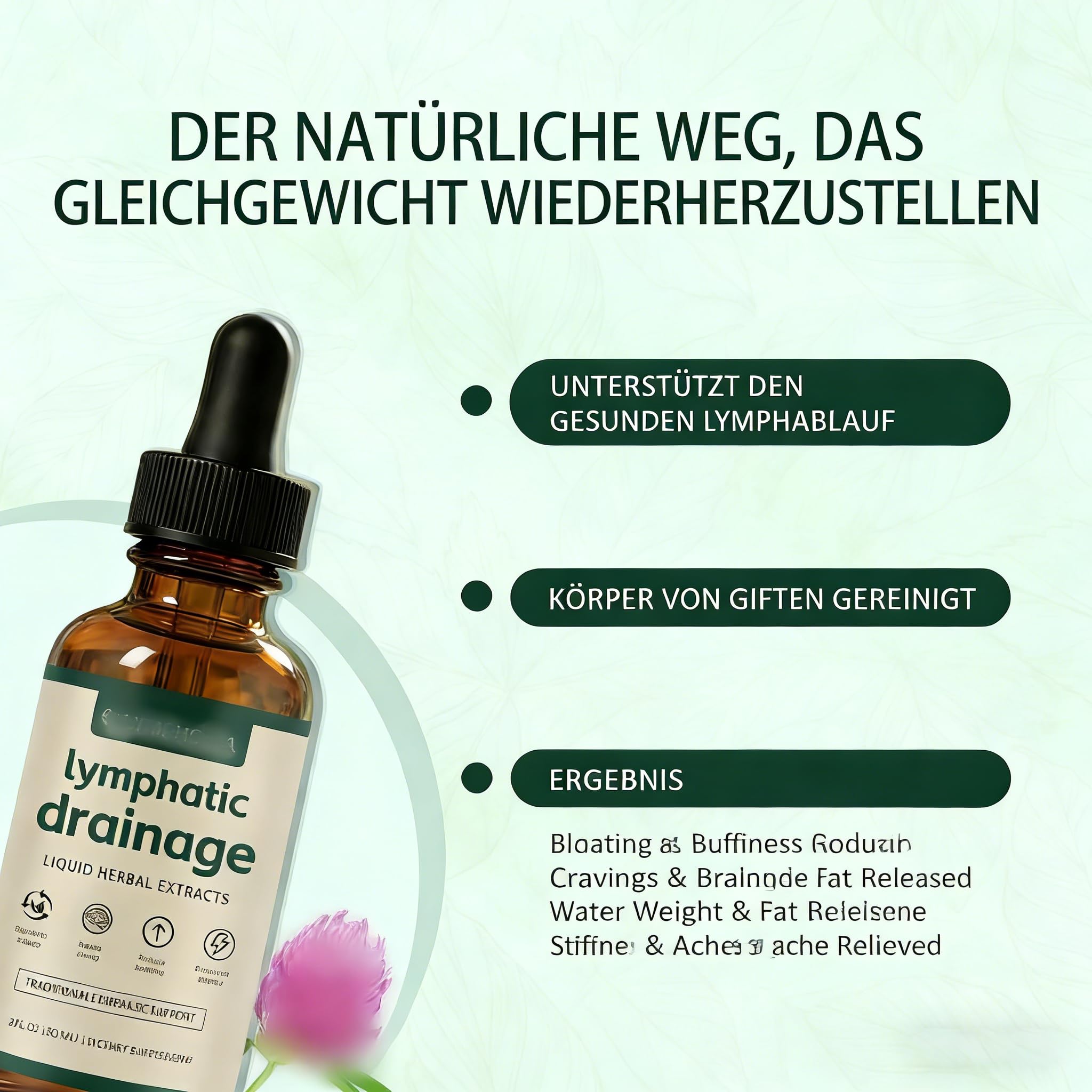 lynvea lymphdrainage Lynvea Detox-Tropfen - NaturlicheLinderung bei Wassereinlagerungen imGesicht, Bauch und an den Beinen