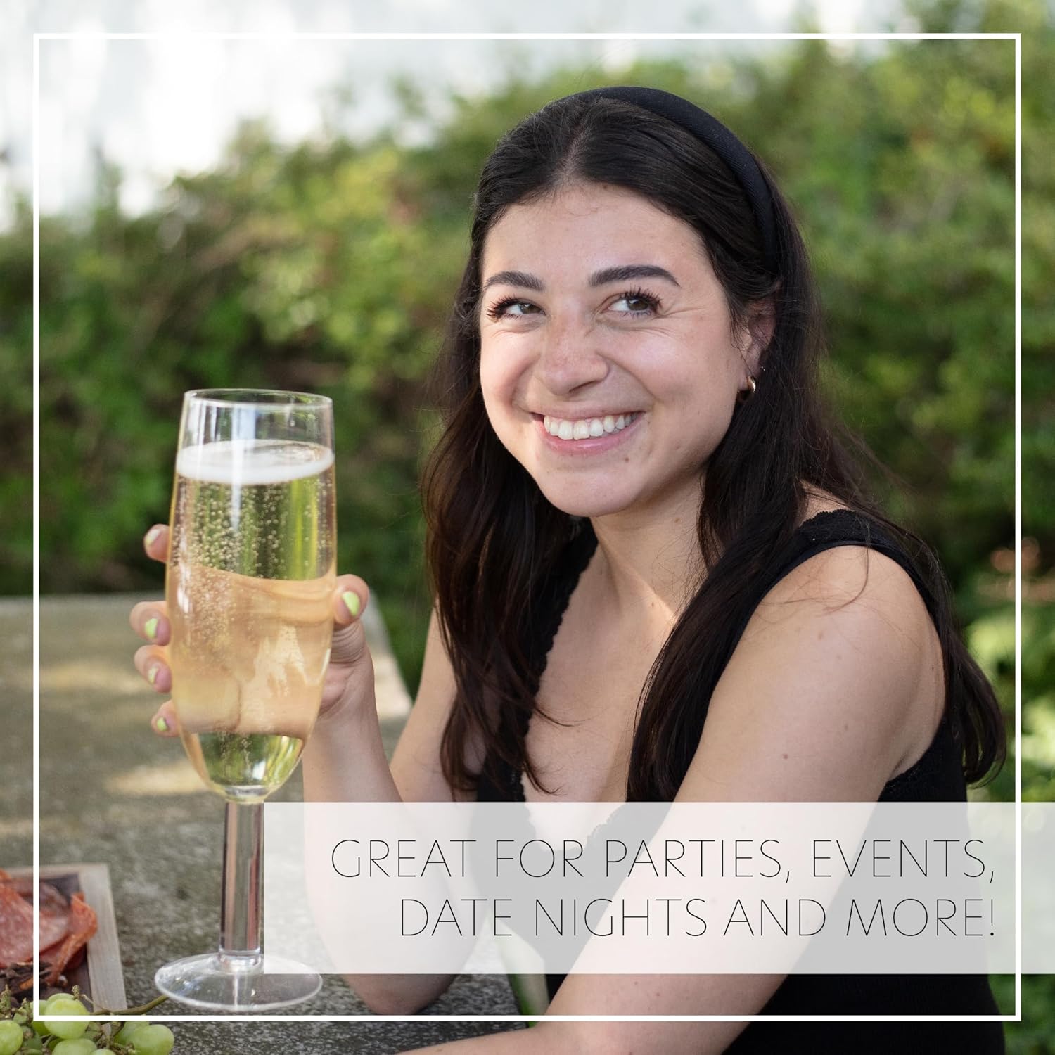 Oversized XL Giant 25oz Champagne Flute - Holds a Full Bottle of Champ - Made of Hand-Blown Glass NOT Plastic - Jumbo Glassware Fun for Bachelorettes, Bdays & Graduations - Mothers Day Gift for Mom