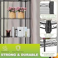 Vista 12 de 6-Tier Wire Shelving Unit Height Adjustable Metal Standing Storage Shelf Rack for Pantry Kitchen Bathroom Laundry Garage Closet 17.1L x 12.4W x