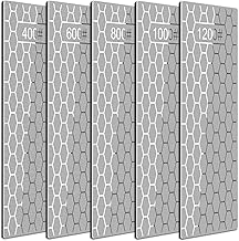 Diamond Sharpening Stone, 5 Pcs Knife Sharpener Stone with Non-Slip Base, Diamond Sharpening Plate for Scissors Pocket Knife Outdoor Kitchen Sharpening Tools (400/600/800/1000/1200 Grit)