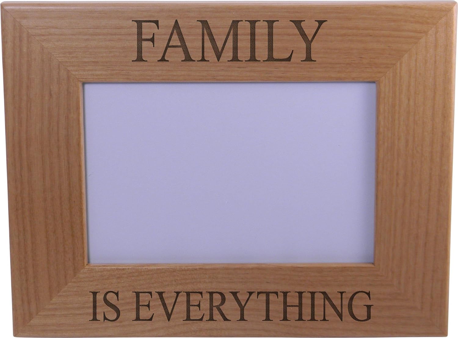 Family is Everything - Wood Picture Frame Holds 4x6 Inch Photo - Great Gift for Mothers's, Father's Day, Birthday,Valentines Day, Anniversary or Christmas Gift