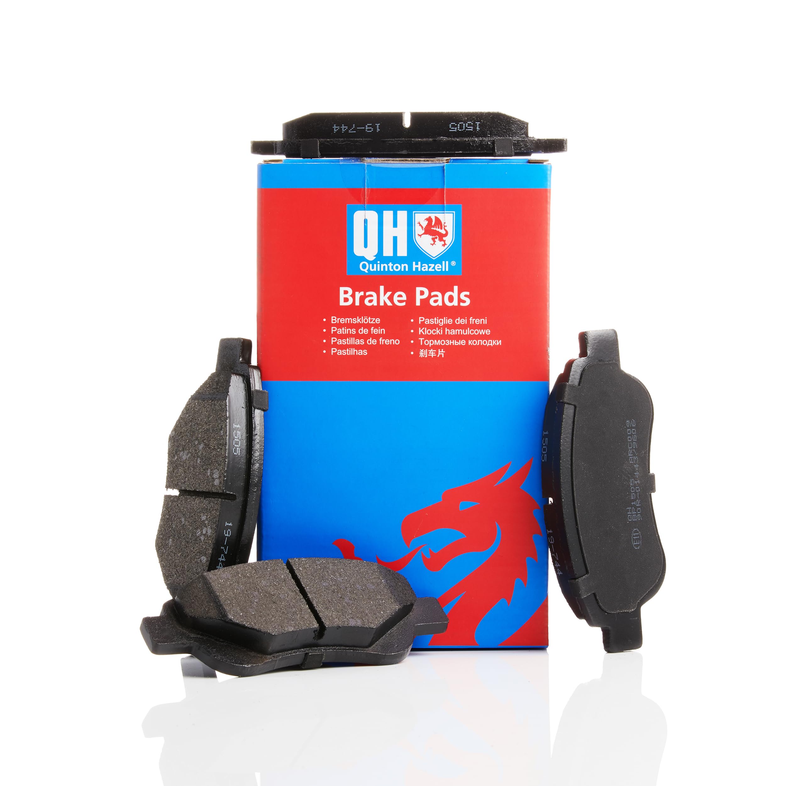 Quinton Hazell Brake Pad Set - 4 OEM Quality Direct Fit Replacement Brake Pads for Single Axle - Front - BP1505