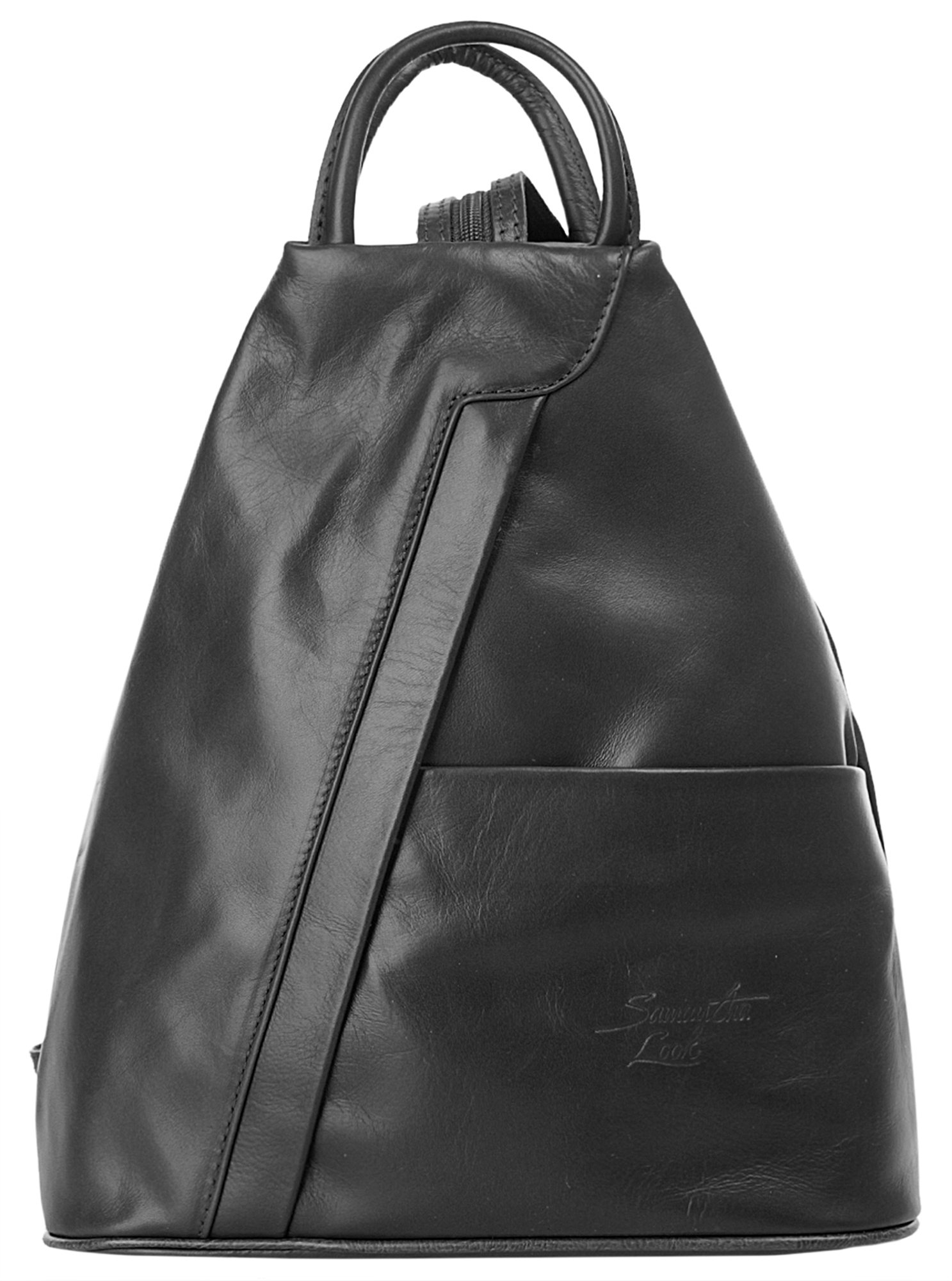 Damen Rucksack Echt Leder Made in Italy, Verstellbare Schulterriemen, Praktische Aufteilung, Vielseitiger Rucksack
