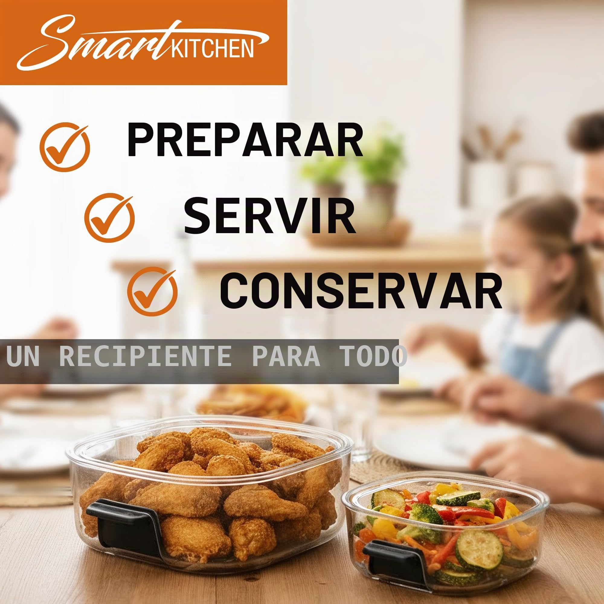 Freidora de aire inteligente de vidrio para cocina 4 en 1 – Air Fryer para hornear, recrisp y Max Crisp – 4 L + 1,5 L Torre Turbo Pro con recipiente de vidrio – Compacta y portátil – Negro
