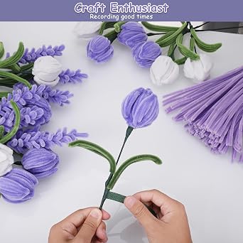 320ps Pipe Cleaners for Craft Flowers, 30CM Fluffy Pipe Cleaners Craft Kits 