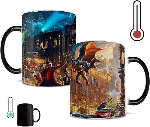 Morphing Mugs DC Comics – Batman – Dark Knight Saves Gotham City – Taza sensible al calor – Taza de café de cerámica que cambia de color – por Trend