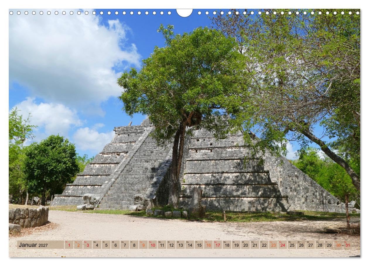 CALVENDO - Geheimnisvolle Orte Yucatán (Wandkalender 2027 DIN A3 quer), Monatskalender: Auf den Spuren der Maya – entdecken Sie ein Stück Mexiko!